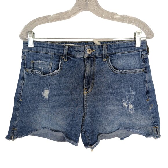 Pilcro And The Letterpress Distressed Denim Shorts Slim Boyfriend Fit Size 29‎ - Picture 10 of 10